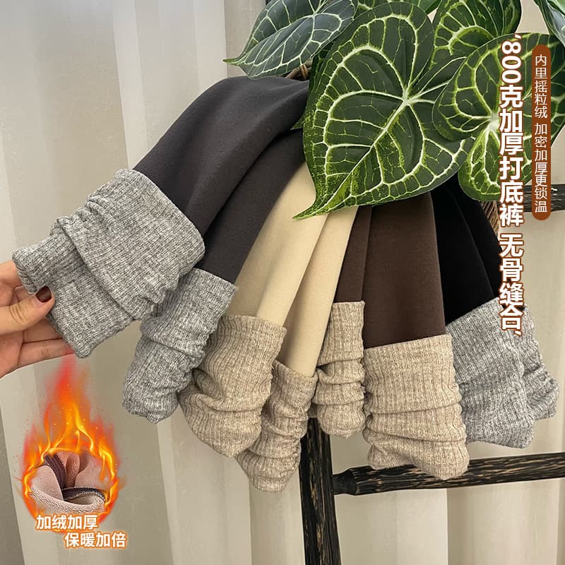 [Black Tech Heat Storage] Xie Jinmao Winter Wear Girls' High-Waist Elastic Fleece-Lined Leggings 900g No-Sagging Wearable