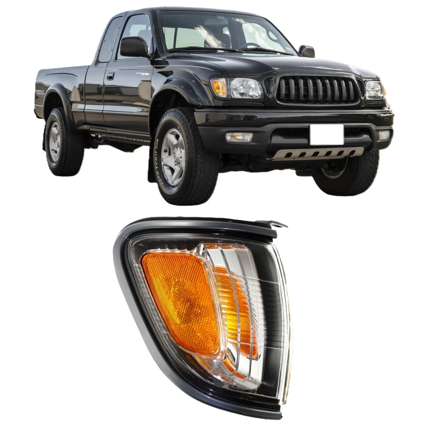 Turn Signal Light Compatible with 2001-2004 Toyota Tacoma Black OEM Corner Light 81610-04070