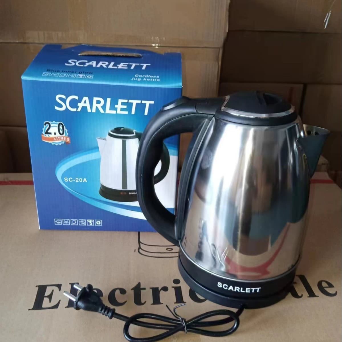 Stainless Steel Electric Kettle for Export, Household Kettle, Food-Grade Automatic Shut-Off Electric Kettle, Factory Stock Wholesale