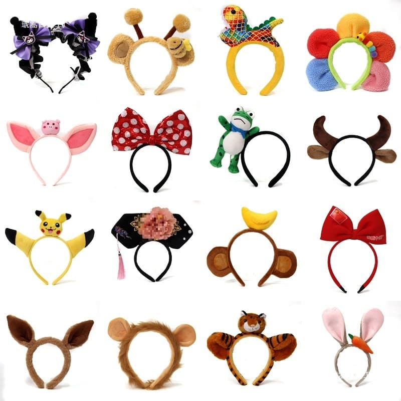 Cartoon Bear Headband Sweet and Cute Animal Ears Hair Clip Festive Performance Headwear Makeup Hair Hoop