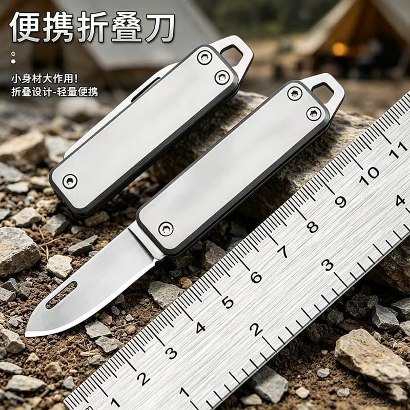 Stainless Steel Fruit Knife Keychain, Portable Folding Knife, High-End Mini Knife, Household Knife, Multi-Function Pocket Knife