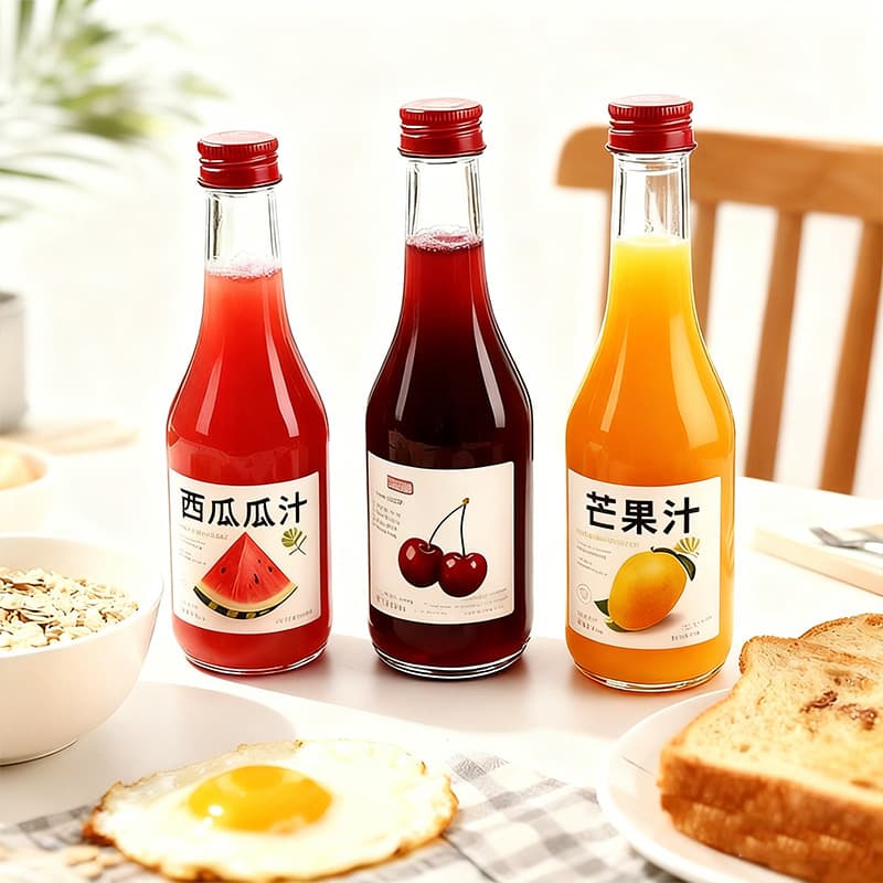 Factory direct sales glass juice bottle vodka wine bottle empty bottle transparent glass bottle can be designed and processed with UV printing