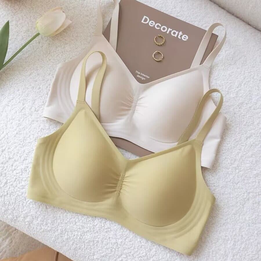 Cross-border Seamless Nude Feel Bra for Women, Soft Support, Minimizes Large Bust, Thin Style, Wire-Free, Lifts Side Fat, Prevents Sagging