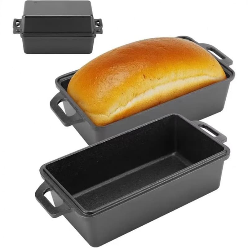 Rectangular Bread Pan Cast Iron Bread Loaf Pan with Handles European Bread Mold Baking Tool Wholesale Baking Tray