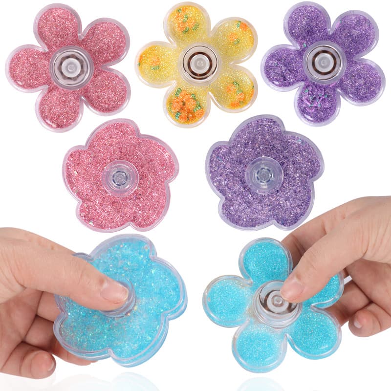 New creative five-finger petal sand flow gu card finger spinner rotating unique fun small toys factory direct