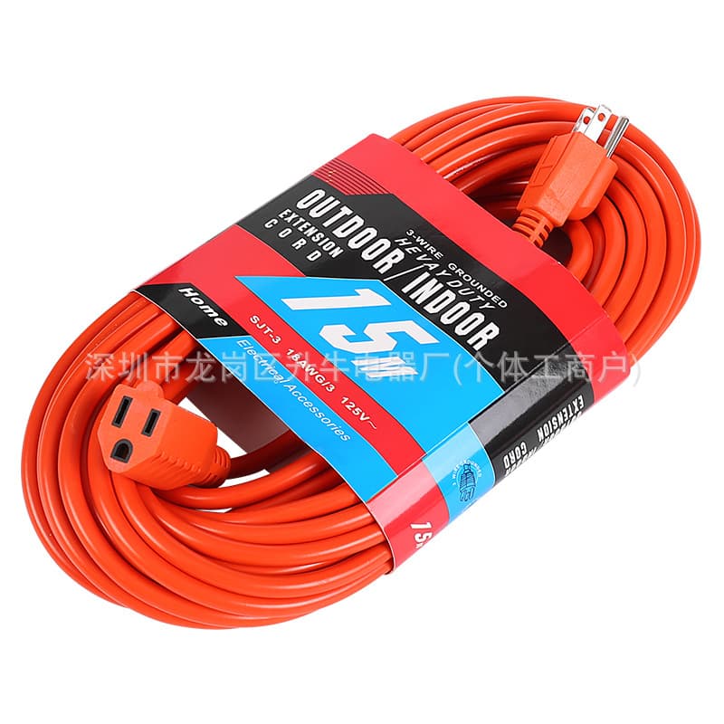 US Standard Sockets, Venezuela Panama South America Region, US Standard Three-Prong Indoor/Outdoor Extension Power Cords