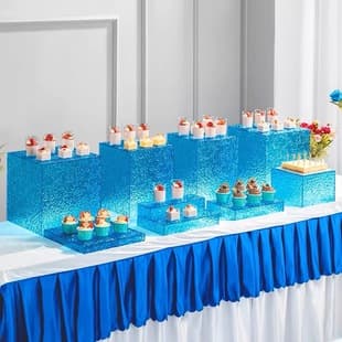 Dessert Table Display Stand for Banquet Setup, Wedding, Cold Buffet, Acrylic Tea Break Serving Set with Fruit Tray