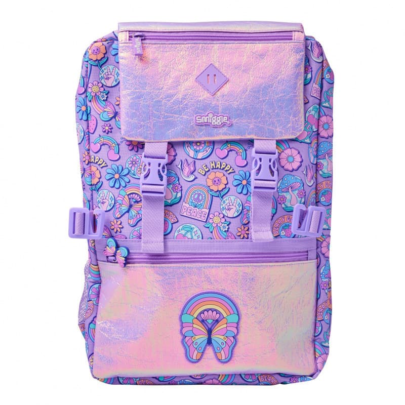 Australian Smiggle Backpack for Grades 4-6, Boys and Girls Students Double Shoulder Flap Top Enlarged Size School Bag