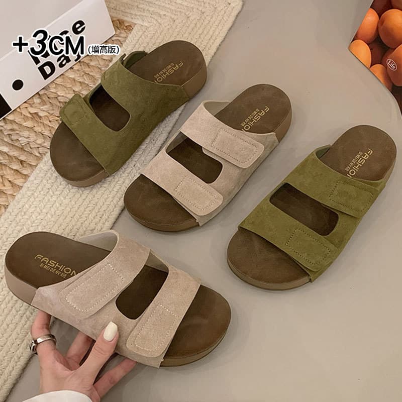 Velcro Thick Sole Birkenstock Sandals for Women Summer 2026 New Fashion Beach Casual Comfortable Slide Sandals