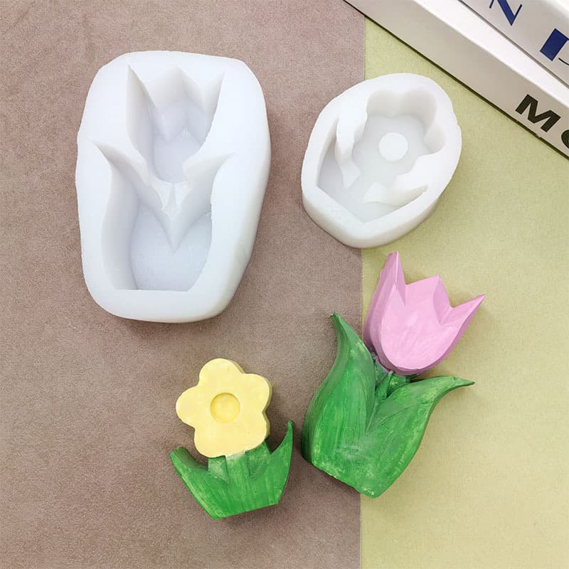 Tulip flower pinch silicone mold diy homemade tulip diffuser gypsum aromatherapy ornament silicone mold