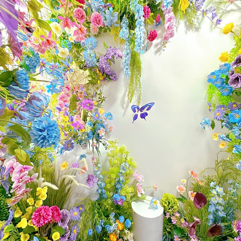 New product Monet Garden series shopping mall window landscaping simulated flowers oil painting style wedding hall scenery internet celebrity check-in scene