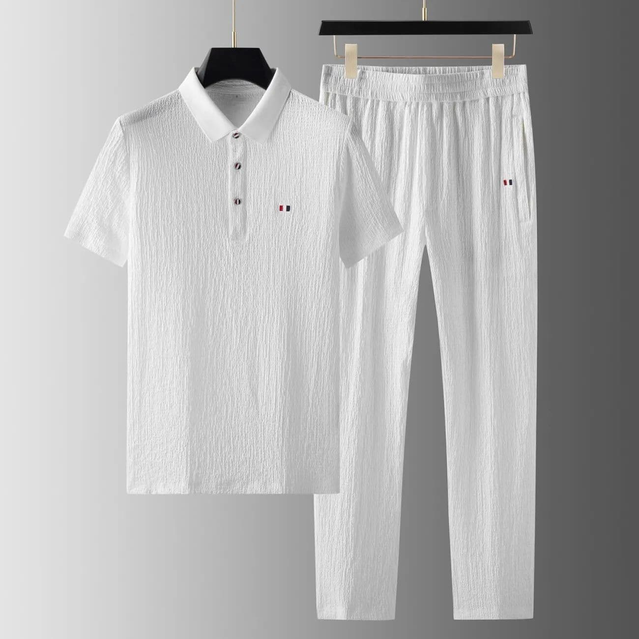 Summer Men's Suit Set Casual Two-Piece 2026 New Style Thin Lightweight Turn-Down Collar Trendy