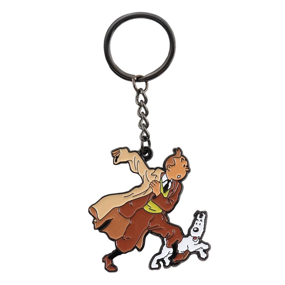 Tintin Adventure Keychain Tintin Milou Snowy Keyring 80s Retro Comic Merch Pendant Backpack Charm