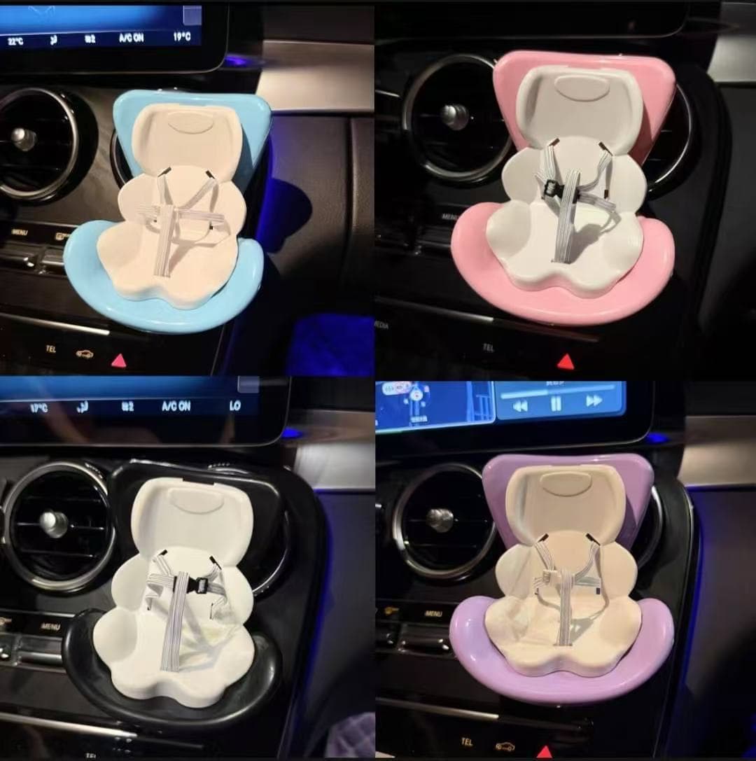 New Labubu Car Mini Seat Car Ornament Cute Cartoon Doll Toy Car Interior Decoration Fragrance Diffuser
