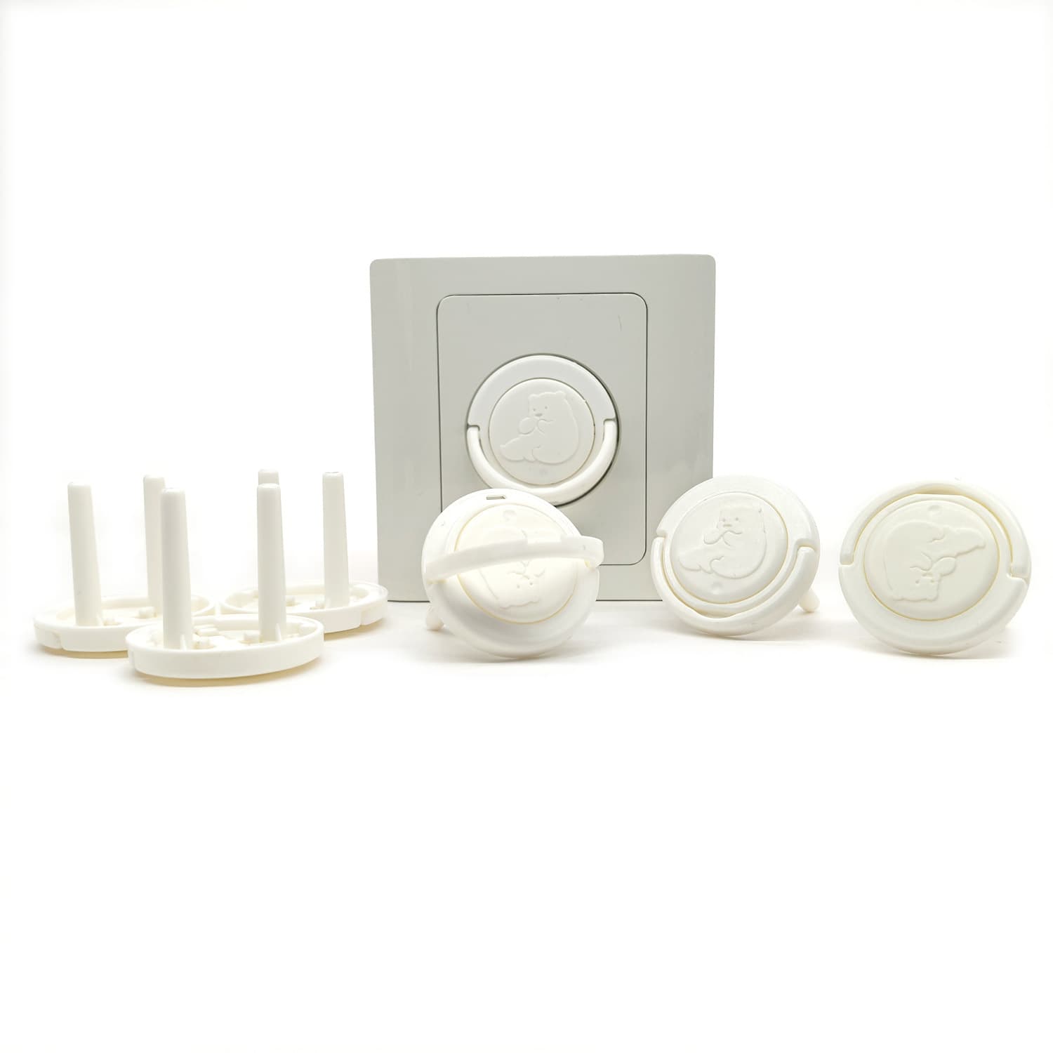 European Standard Korean Baby Anti-Electric Shock Child Power Outlet Cover for Home 2 Round Hole Socket Protector