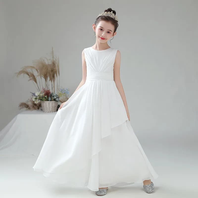 Chiffon Flower Girl Dress Wedding Party First Communion 2026 Little Bride Dress Junior Bridesmaid