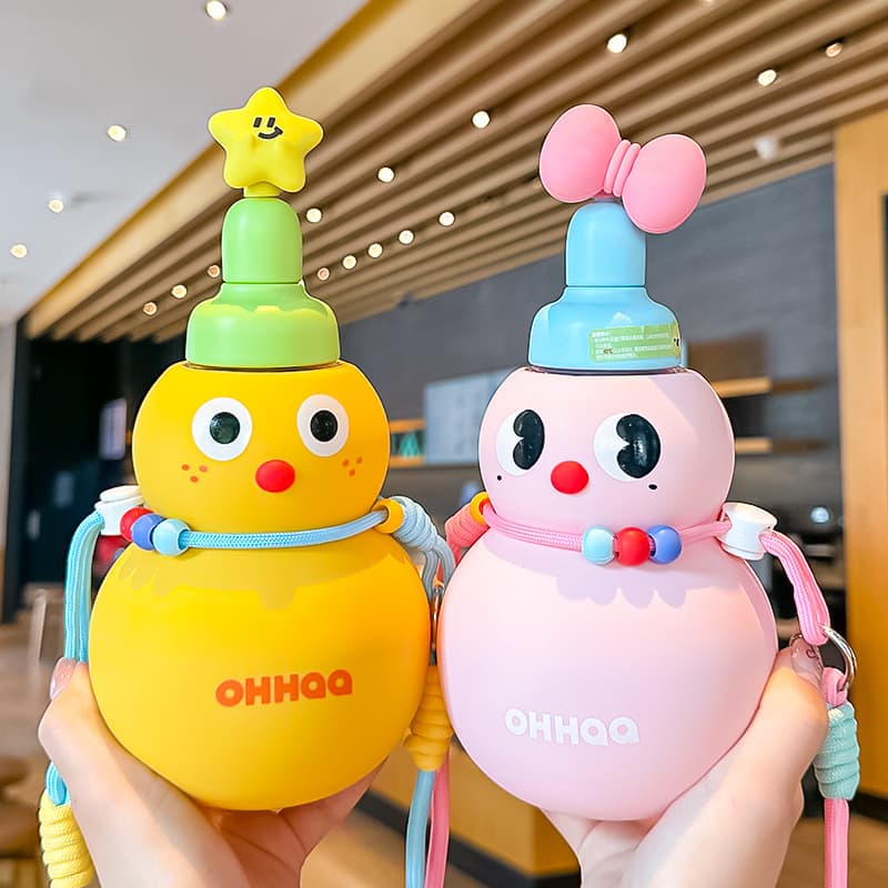 Gourd Kids Water Bottle for Kindergarten and School, Cute Student Straw Cup, 2026 New Style, Girls Summer Cup