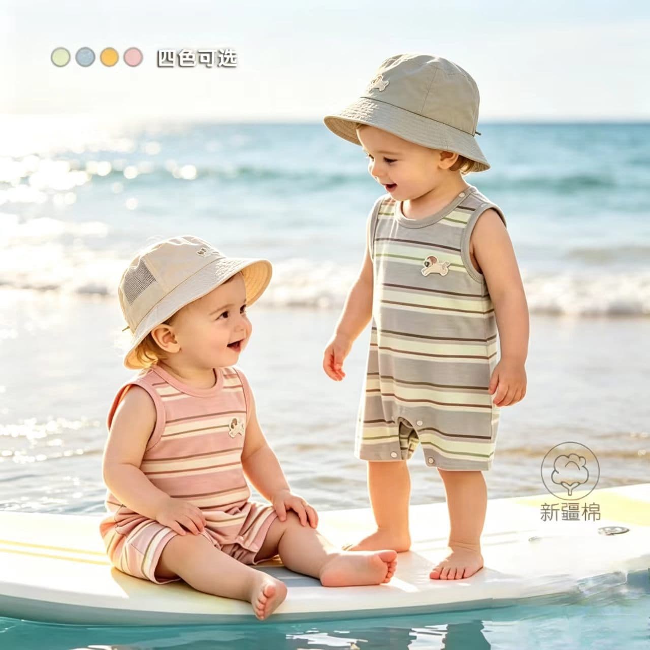 Summer Baby Thin Strap Romper, Infant Bodysuit for Outdoors and Home, Boys and Girls, Air Conditioning Wear, Anyang Baby Clothes