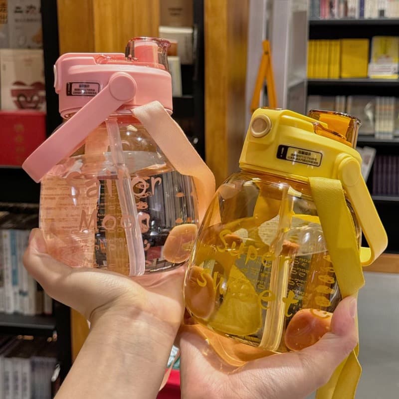 New summer product, large-capacity big-belly water cup for girls, summer high-looking ins cup, student big-belly cup with straw