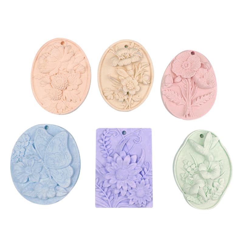 New Flying Bird Floral Hanging Sign DIY Aromatherapy Plaster Hanging Sign Relief Mold Flower Silicone Mold Flower Mold