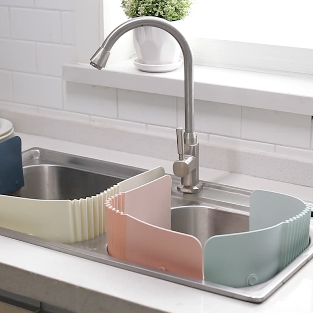 Cross-border Foldable Adjustable Sink Splash Guard for Dishwashing Basin