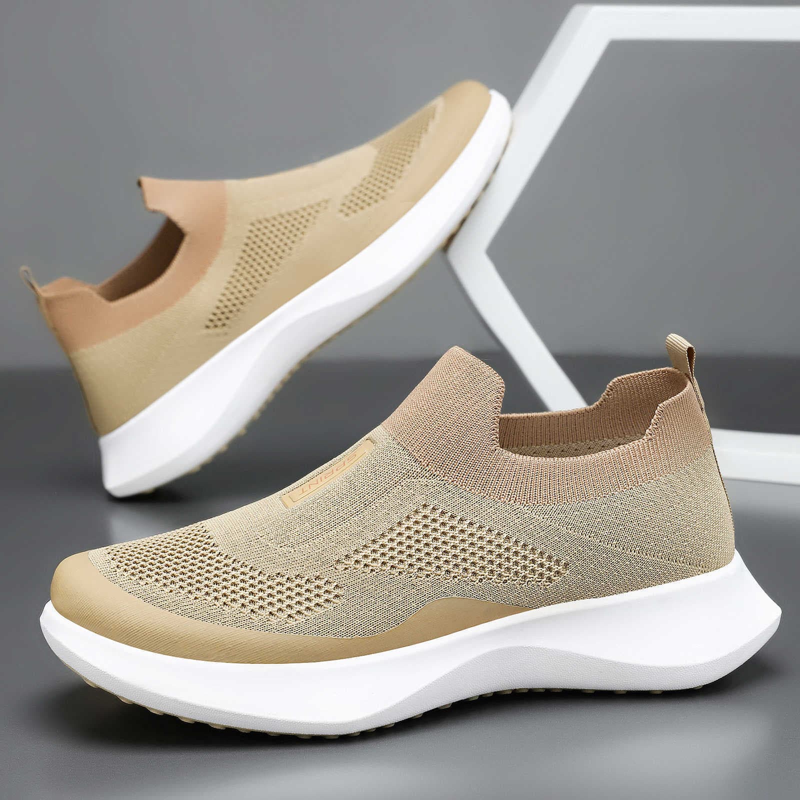 Men's Spring Casual Couple Sneakers, Large Size Mesh Shoes, Soft Sole Non-Fatiguing Dad Shoes, Lightweight Breathable Walking Shoes