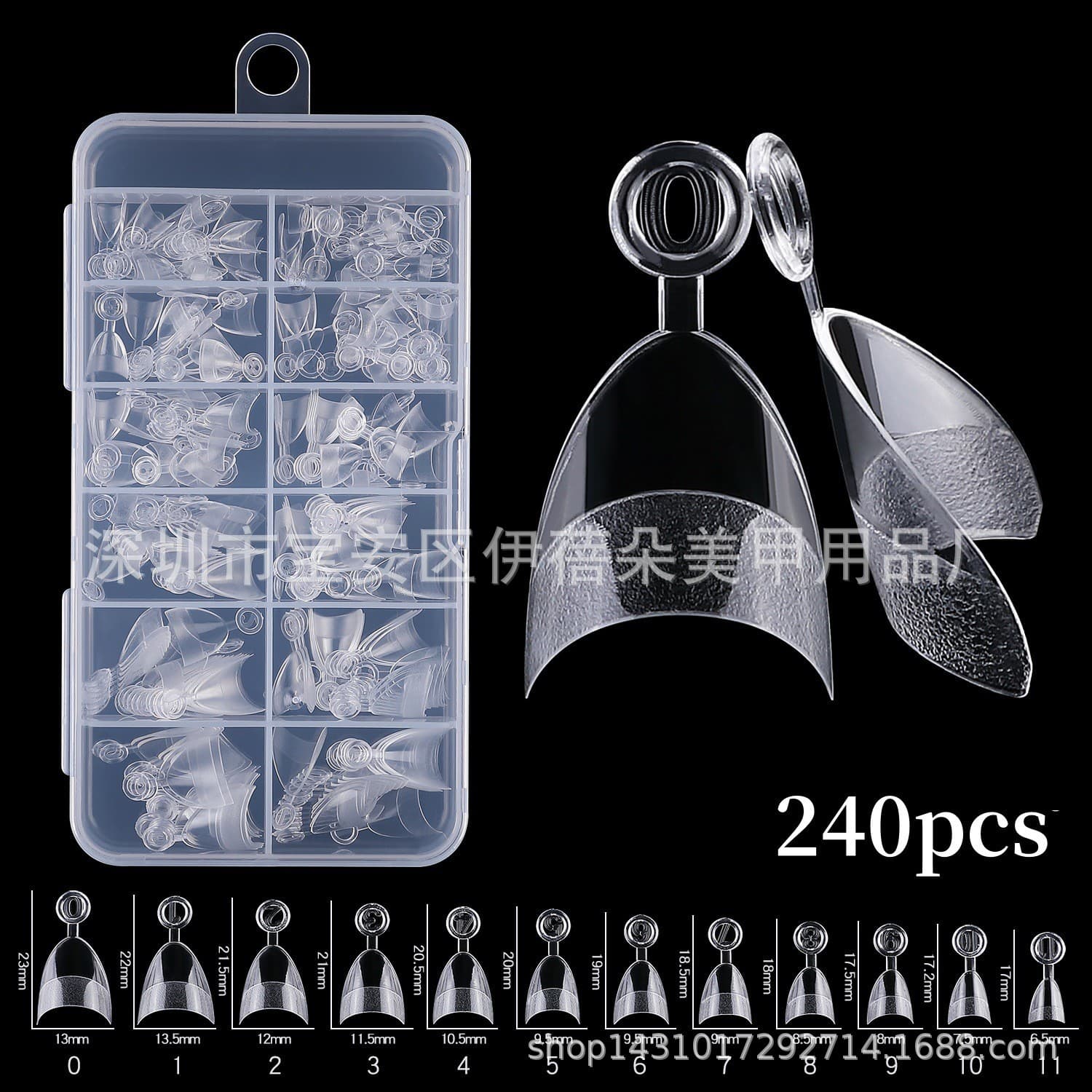 New Wearable Nails with Handle, Ultra-Short Half-Cover Round Head Matte Nails, Transparent Foldable Seamless Half-Matte Almond Nails, Fake Nails