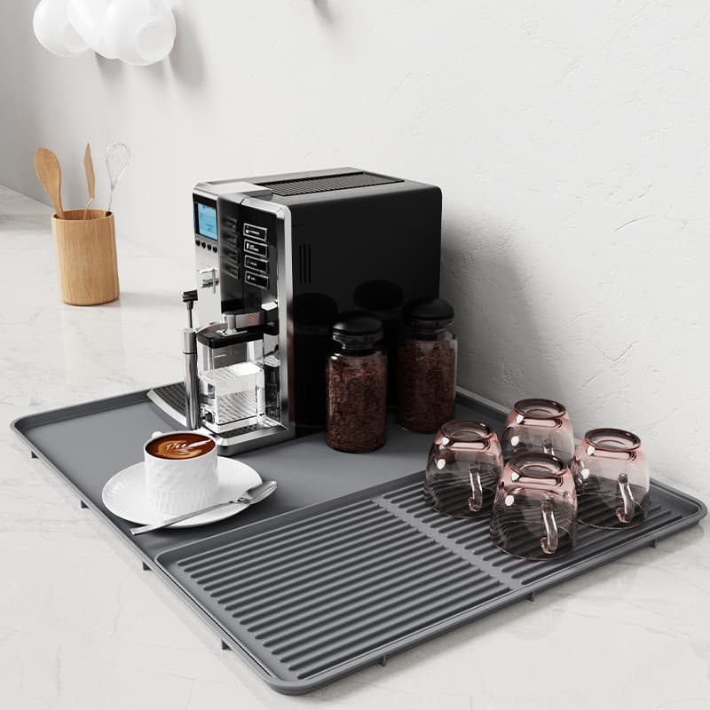 Cross-border Best-selling Coffee Machine Mat Tray Silicone Non-slip Protective Pad Desktop Multi-functional Coaster Heat Insulation Drainage Mat