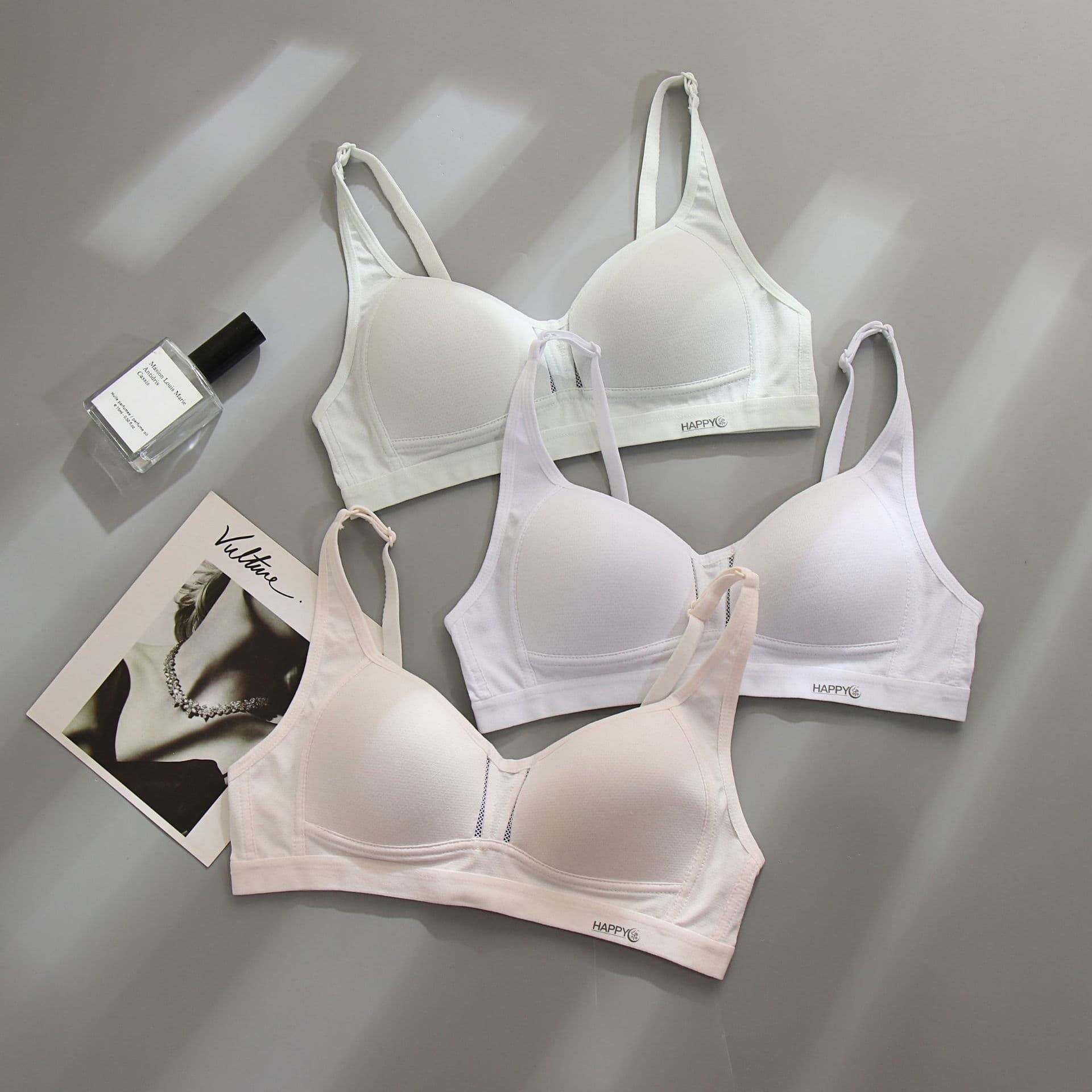 Teen underwear female junior high school students high school girls second and third stage summer thin pure cotton lining bra