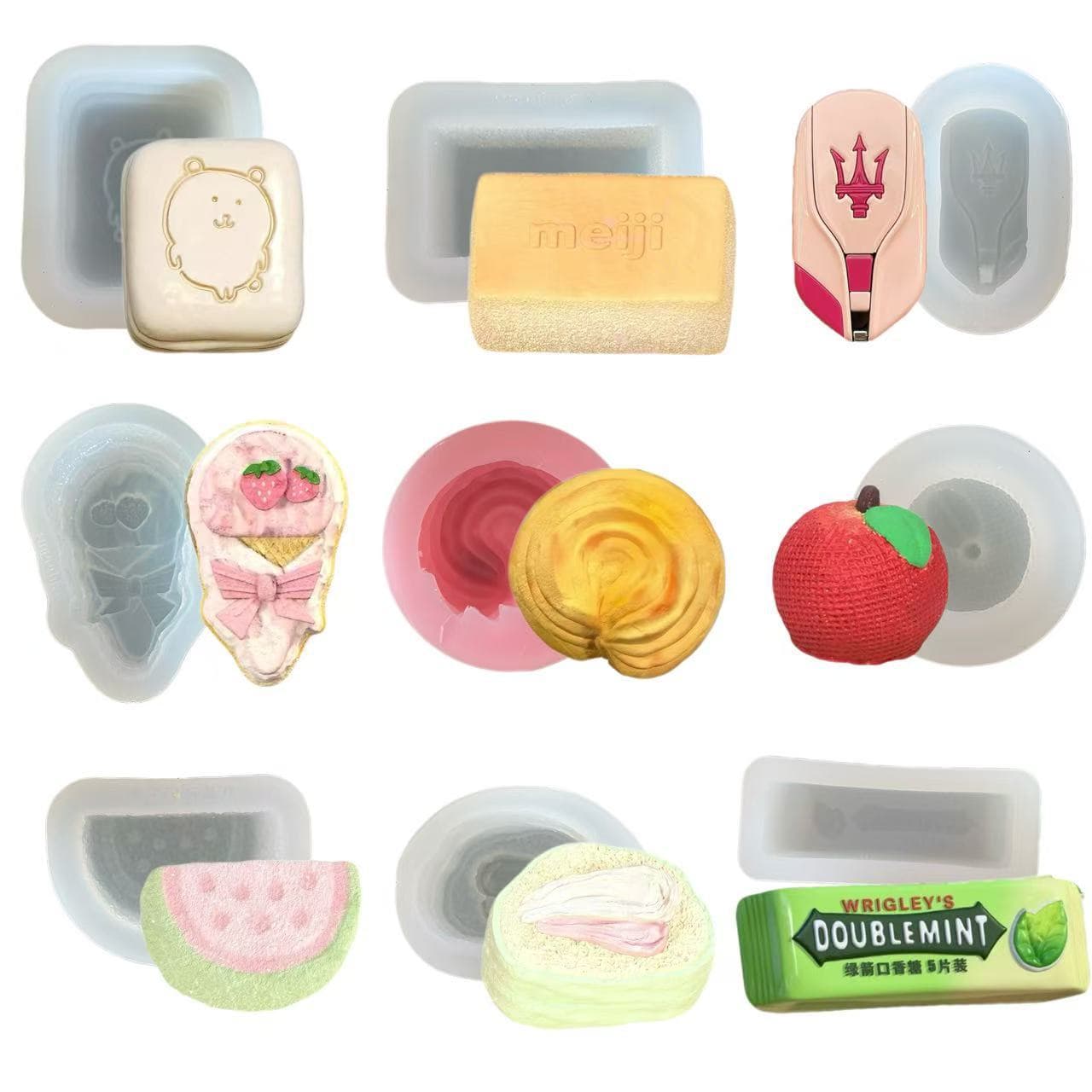 Simulated Food Collection Squishy Silicone Mold Fondant Chocolate Cake Baking Mold Resin Plaster Mold