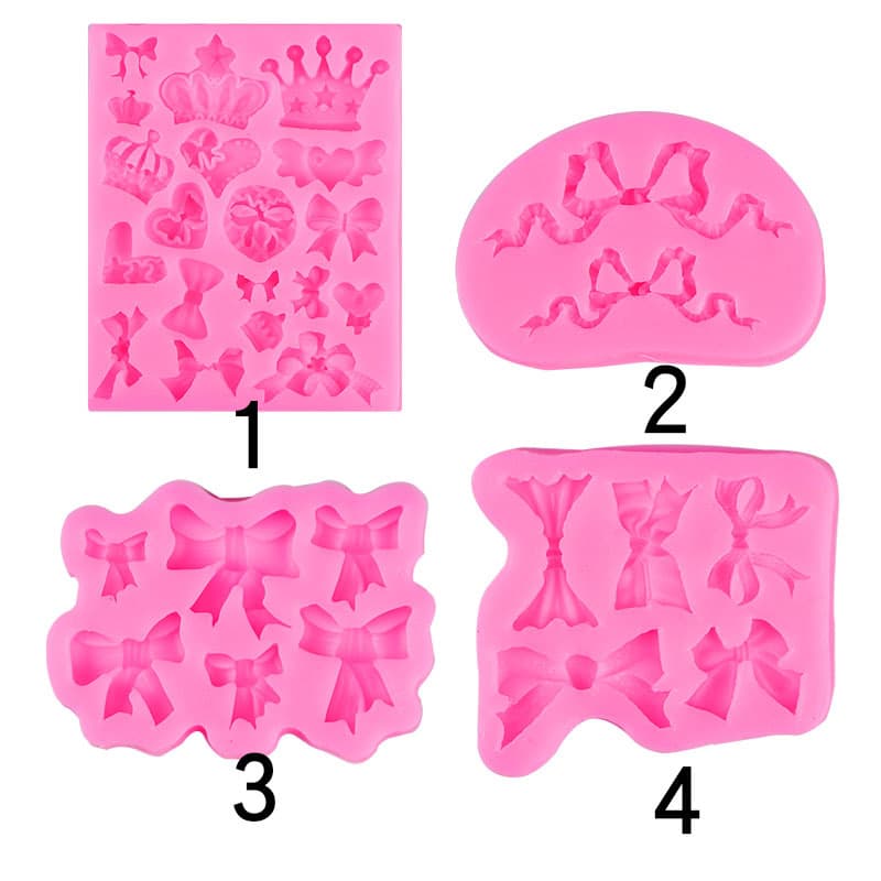 DIY bow crown fondant silicone mold soft pottery handmade soap decorative silicone liquid mold spot wholesale