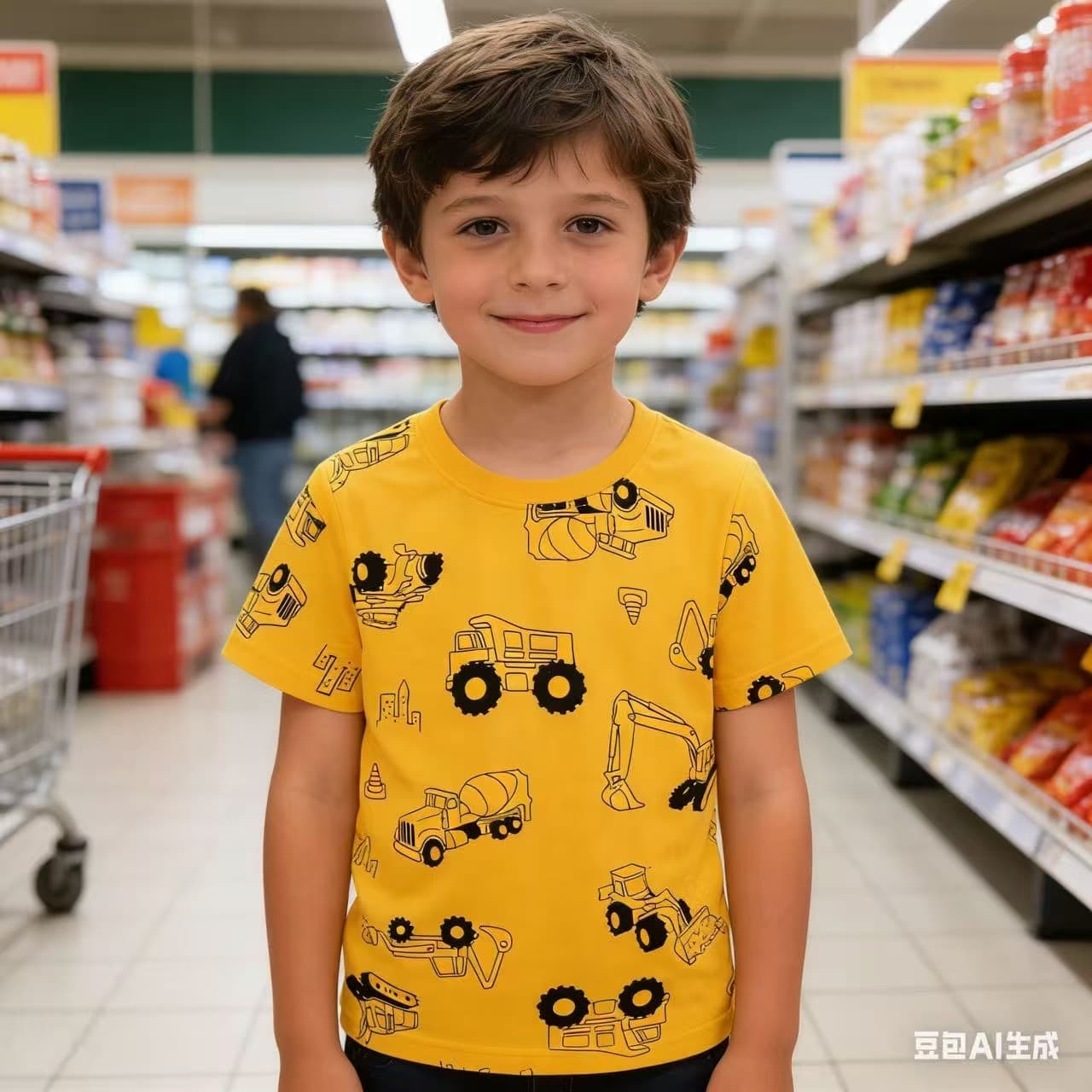 European and American style boys' short-sleeved T-shirt knitted cotton summer versatile T-shirt for children and middle-aged children cartoon round neck baby bottoming shirt