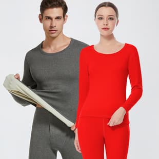 AB Surface De Velvet Thermal Underwear Set for Men and Women Double-Sided Fleece Base Layer Thickened Autumn and Winter Long Johns