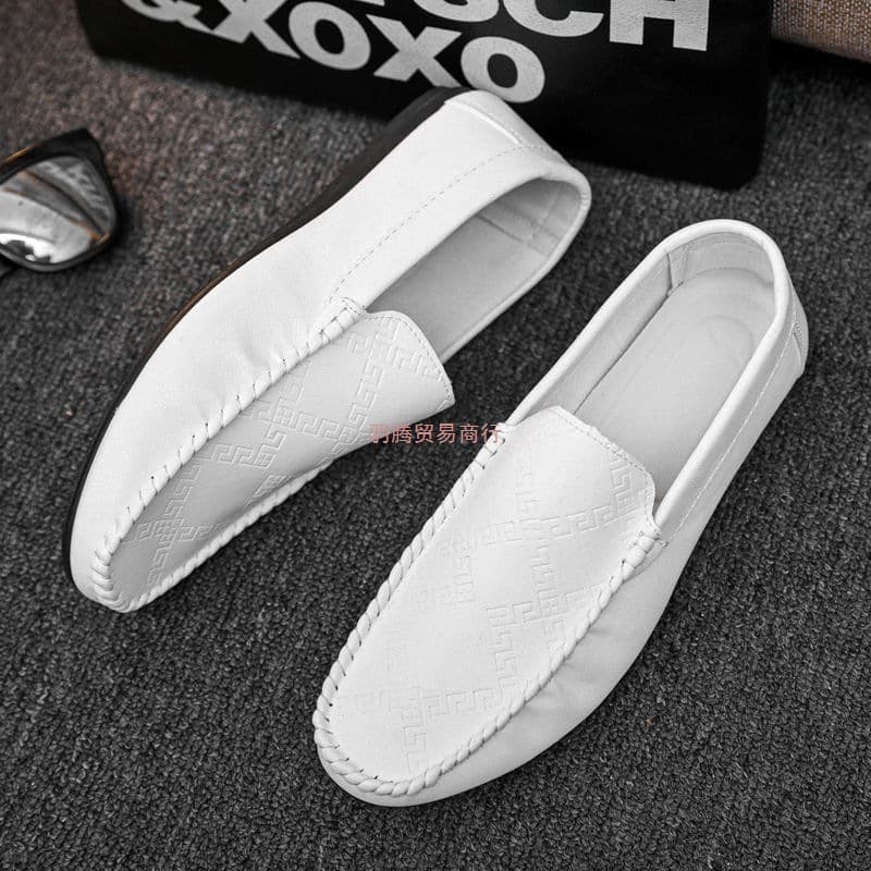 Spring Men's Casual Leather Shoes, Business Korean Style, Soft Sole Driving Shoes, Loafers, Versatile Slip-on Shoes, Summer