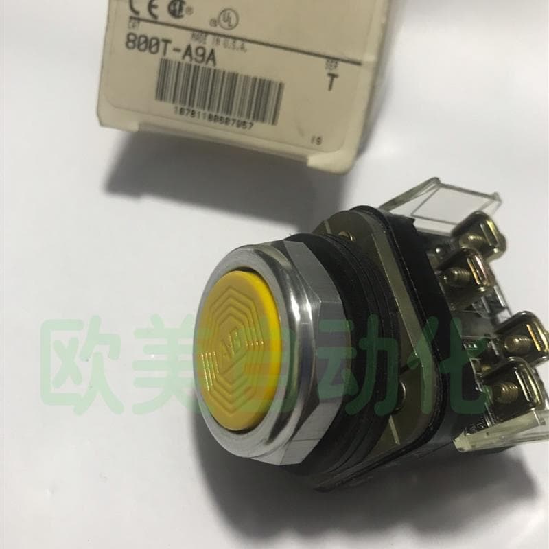 A089*AB Rockwell Button 800T-A9A T Genuine Button 800T-A T Yellow Flat Button In Stock