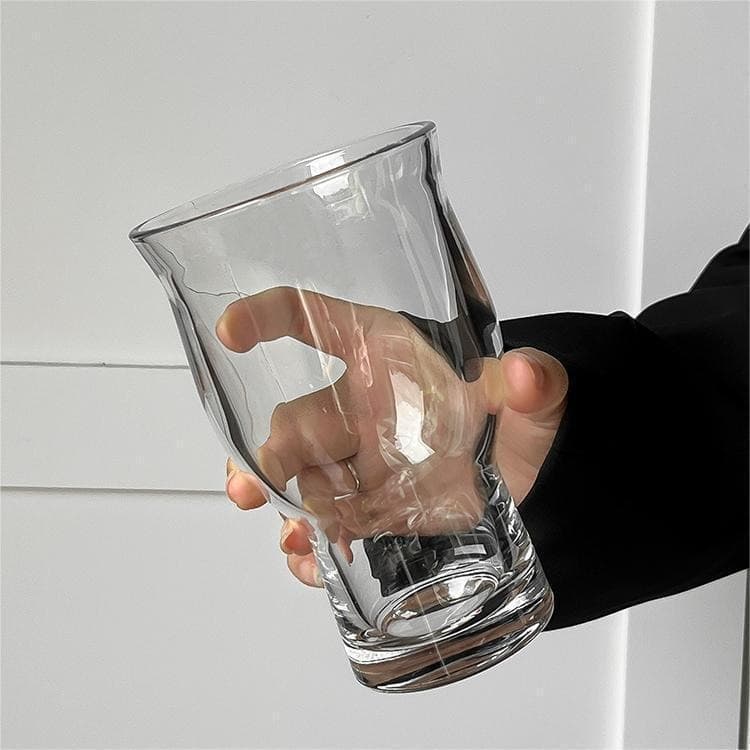 Large Capacity Transparent Wide Mouth Glass Cup Iced Americano Coffee Cup Summer Juice Cold Drink Water Cup Beer Cup Fruit Tea Cup