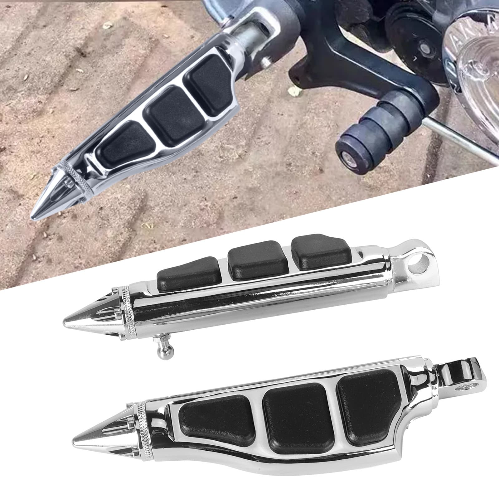 Motorcycle Modified Footpegs, Compatible with Harley Davidson Footrest Brackets, Aluminum Alloy Footpeg Plates