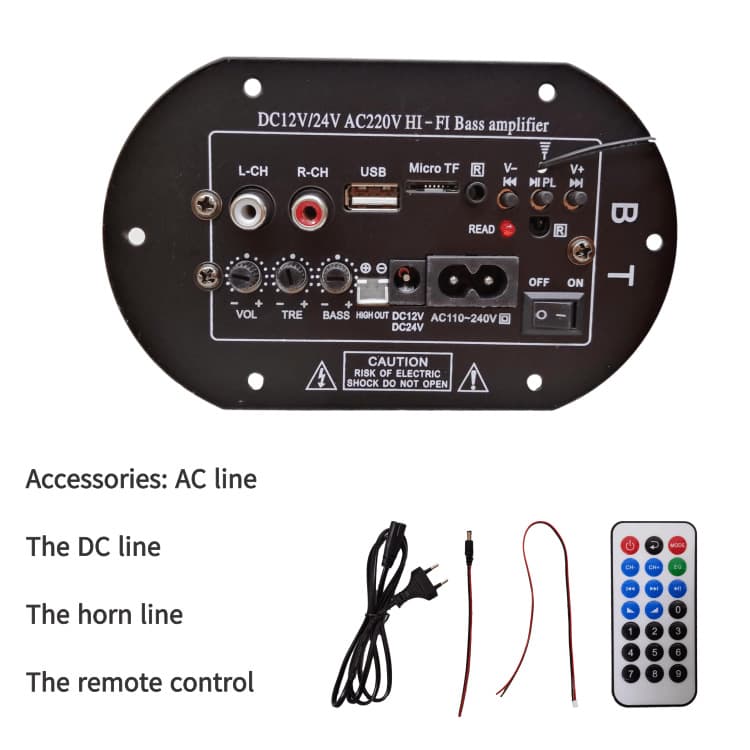 High-Power Car Audio Accessories 12-Inch Tube Bluetooth Amplifier Car Subwoofer Digital Amplifier Board