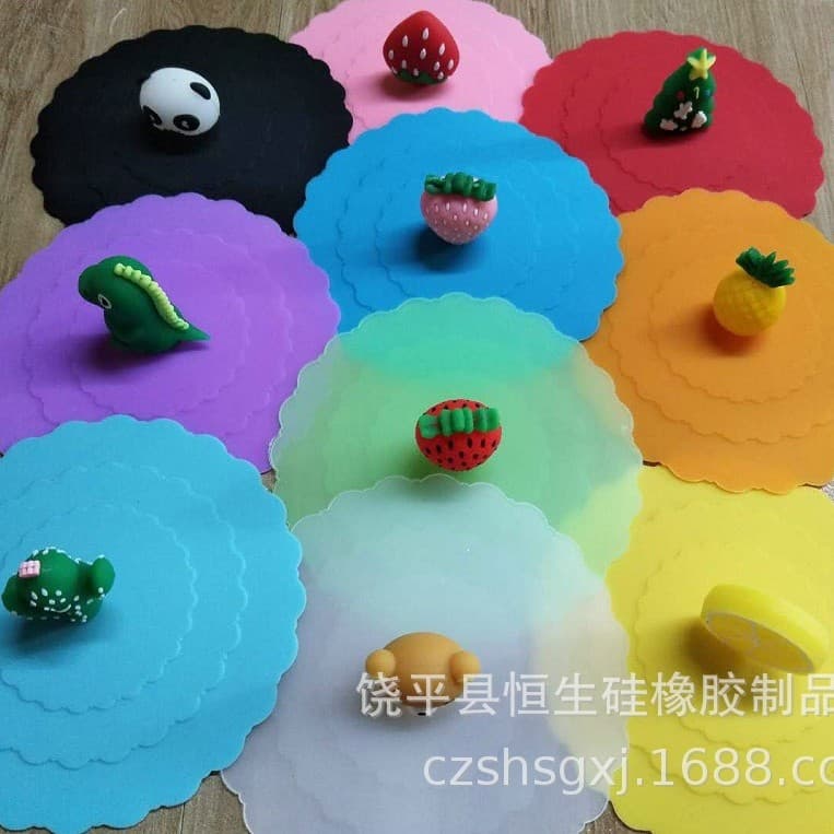 Fashion Creative Silicone Lid Cute Glass Insulated Cup Silicone Cup Lid Transparent Cup Lid 10cm