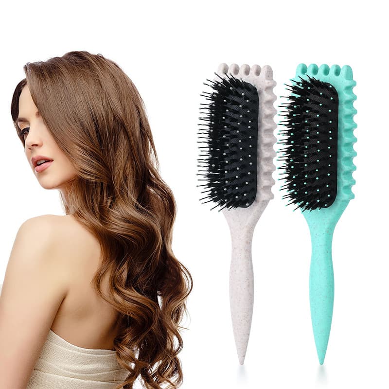 Cross-Border Popular Wheat Straw Bouncing Comb, Curling Brush, Same Style Curling Comb, Styling Comb, Imitation Bristle Brush