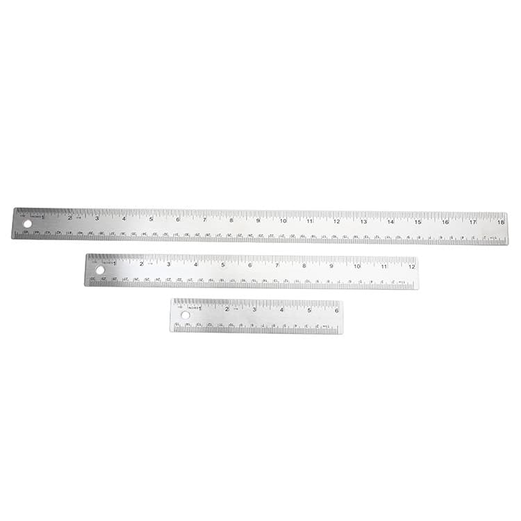 Industrial Grade Steel Ruler, Stainless Steel Cork-Backed Ruler 15/20/30cm, Non-Slip Metric and Imperial Steel Straight Ruler