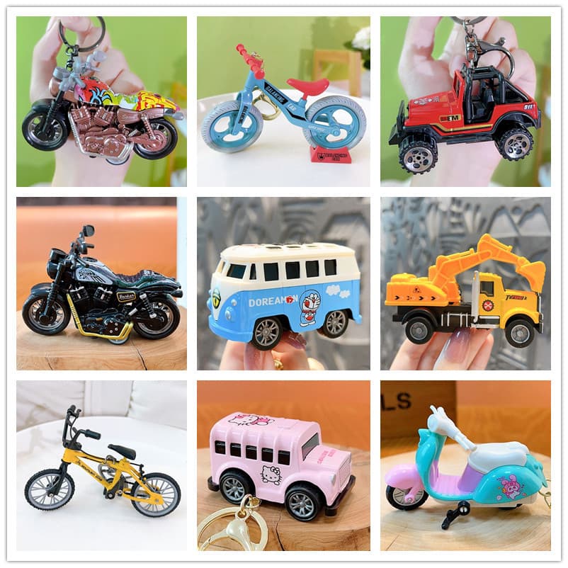 Mini motorcycle pull-back racing alloy car model motorcycle keychain toy ornaments children's toys small pendant