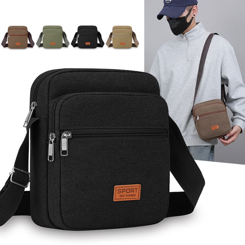 Thickened Canvas Bag Unisex Crossbody Bag Casual Business Small Bag Minimalist Shoulder Bag Cash Coin Purse Wholesale