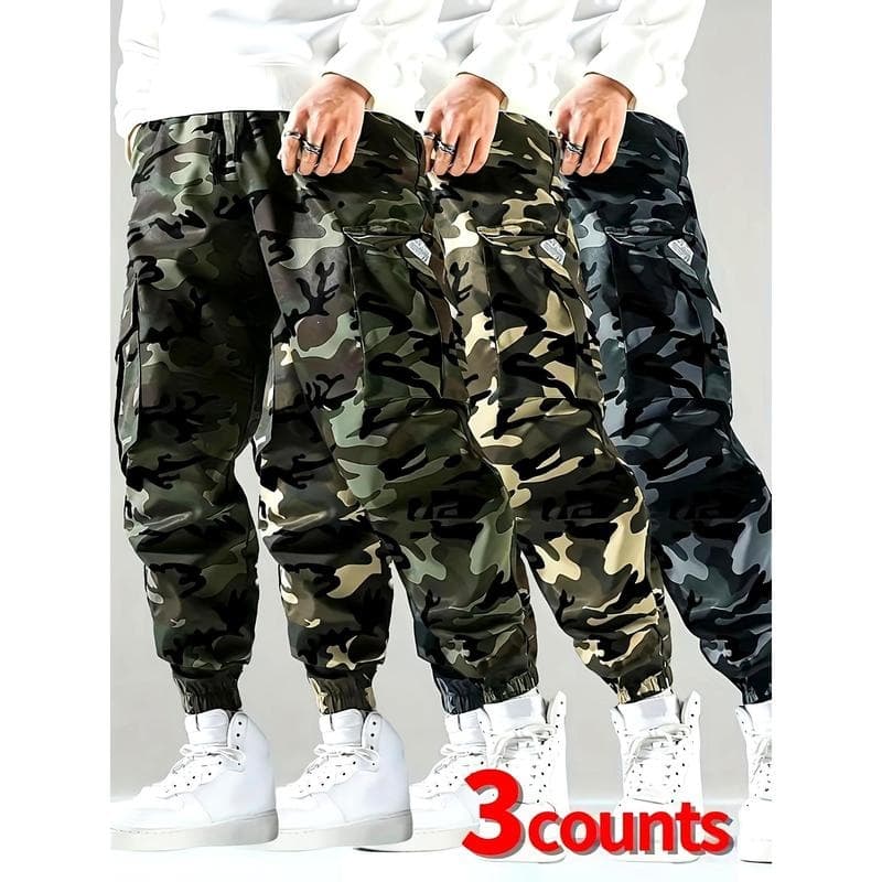 H 38107 Camouflage Cargo Pants for Men