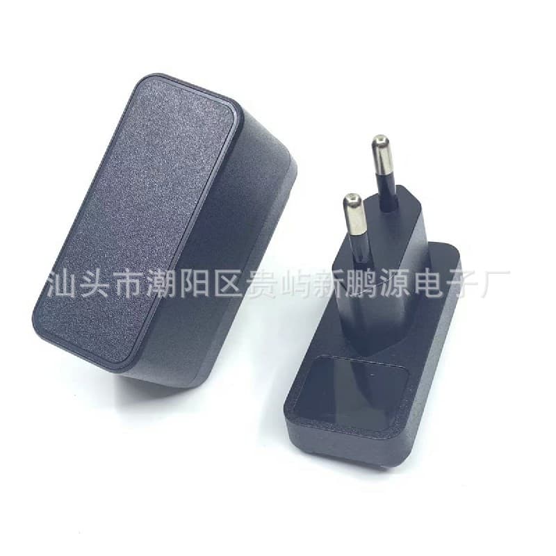 5V1A vertical power adapter shell, 6W charger casing, self-locking European standard shell for low power