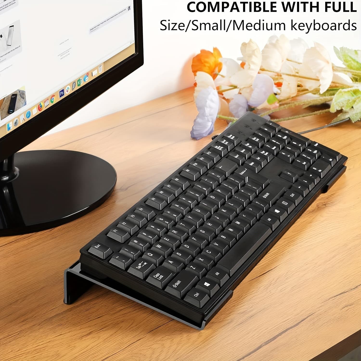 Cross-border Hot Sale In-stock Acrylic Keyboard Wrist Rest Elevating Display Stand Transparent Anti-slip Tray Wholesale Height-increasing Keyboard Stand