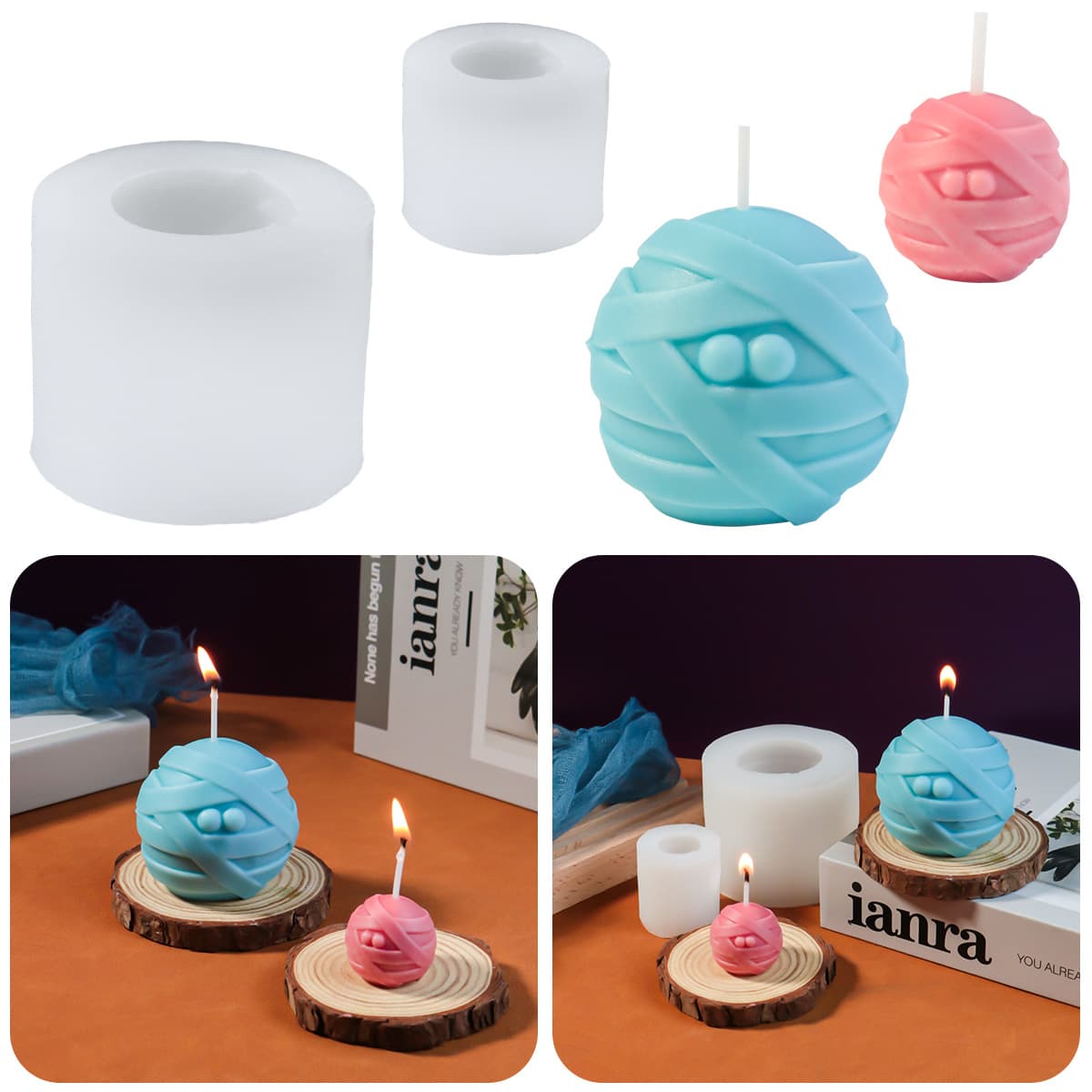Zhongcheng DIY Halloween Wounded Candle Aroma Mold Plaster Scented Stone Home Decoration