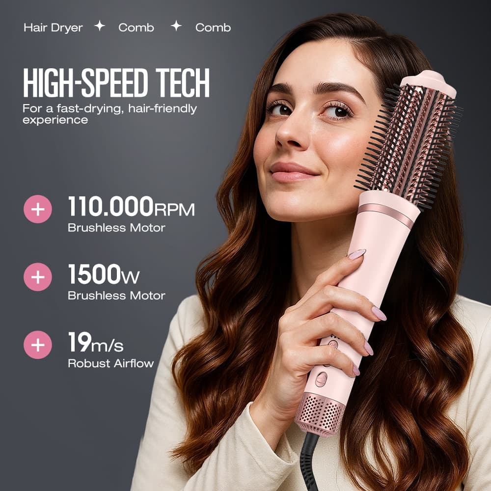 High-Speed Hair Dryer for Home Use, Hot Air Comb with Ionic Hair Care, High-Power Straightening Comb, Factory Direct Sales
