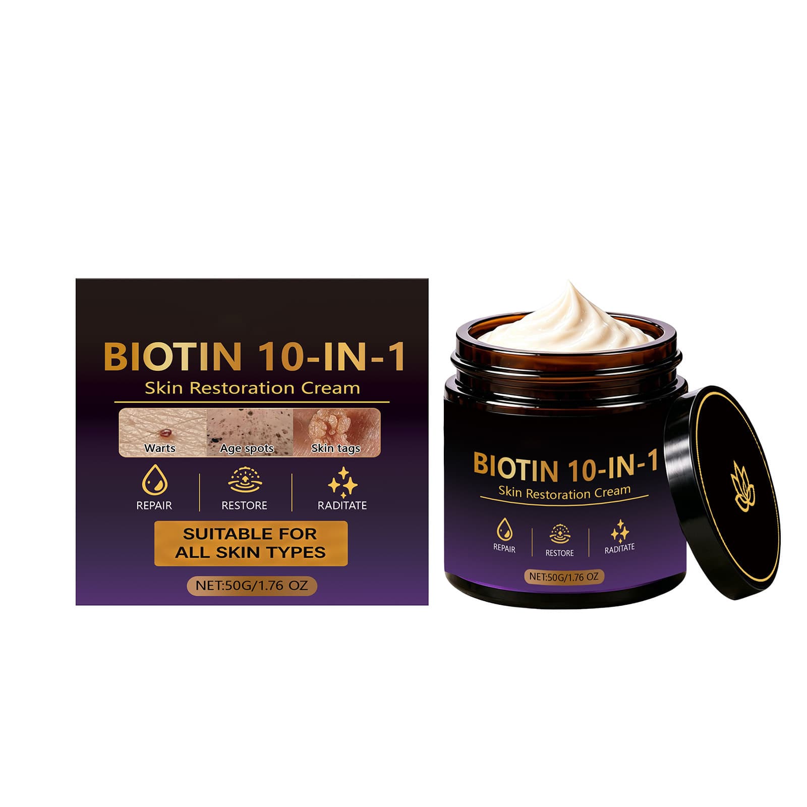 Biotin 10 in 1 Skin Restoration Cream Moisturizing Skin Care Cream Hydrating
