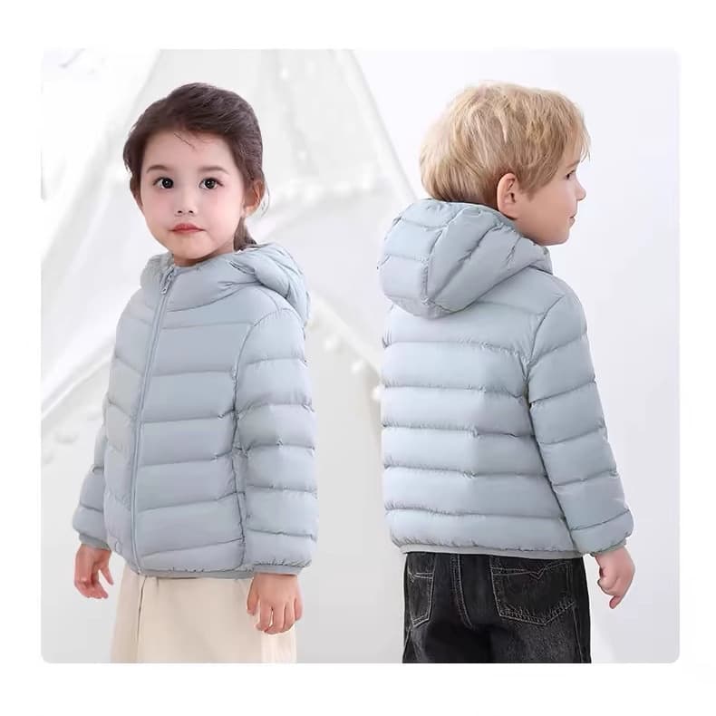 2025 New Children's Clothing Boys and Girls Down Jacket Hooded Short Style Lightweight Autumn and Winter Outerwear Trendy